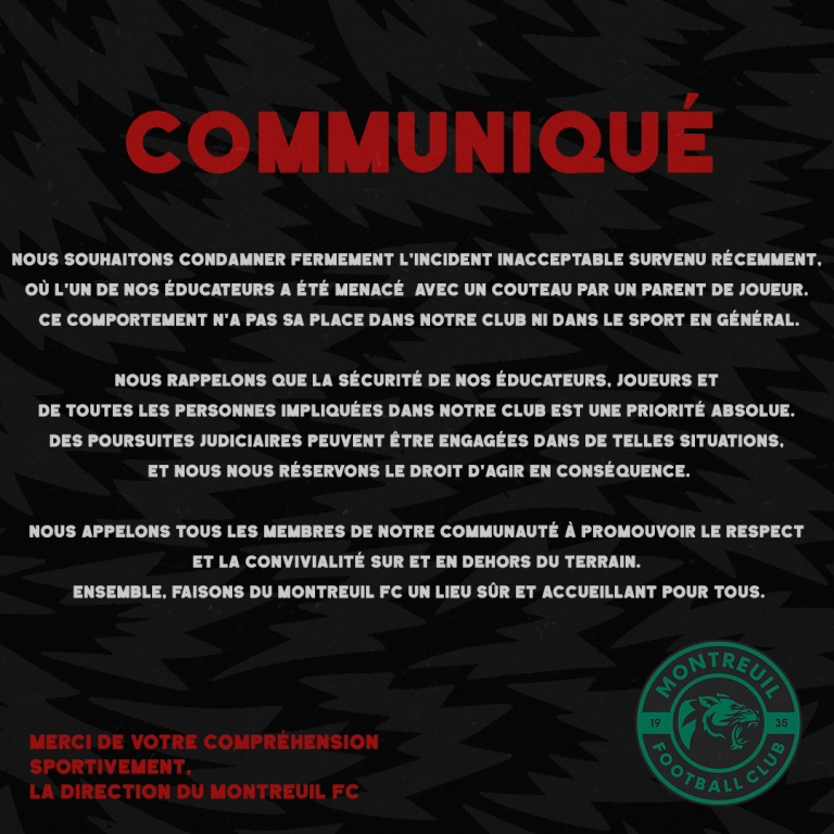 Communiqué important !